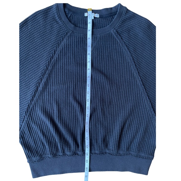 Z Supply Waffle Long Sleeve Top Relaxed Fit - color is BLACK - Size Small - Picture 11 of 15